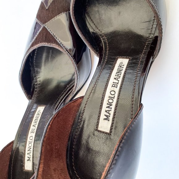 Manolo Blahnik Black Patent D'Orsay Pumps Size 36 - Picture 10 of 14